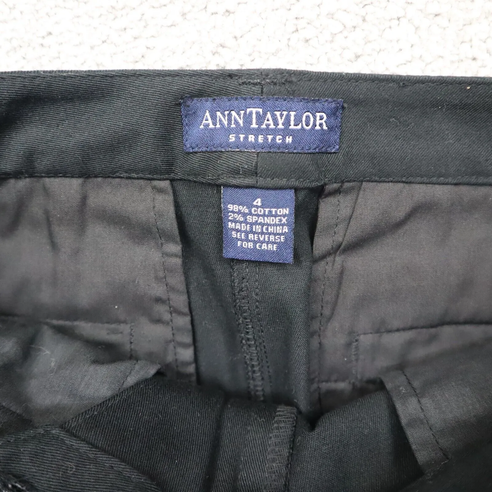 Ann Taylor Womens Straight & Pencil Skirt Stretch Two Pockets Flat Front Black 4