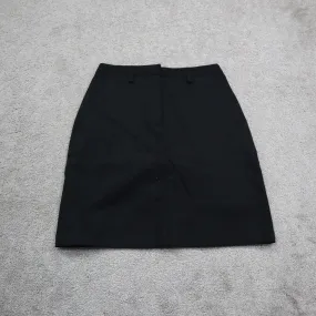 Ann Taylor Womens Straight & Pencil Skirt Stretch Two Pockets Flat Front Black 4