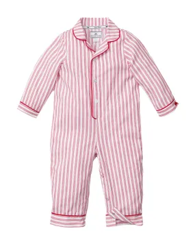 Baby's Twill Romper in Antique Red Ticking