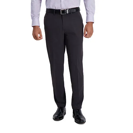 Haggar Mens Slim fit Dress Pants 33 / 32 Grey Solid