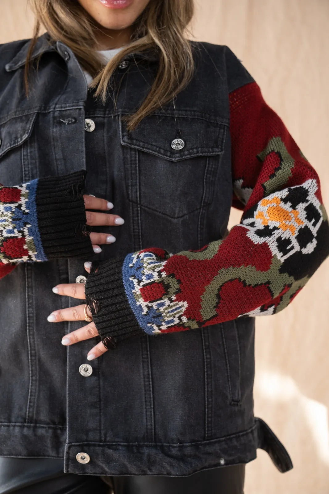 Kolaje Black Jeans Jacket