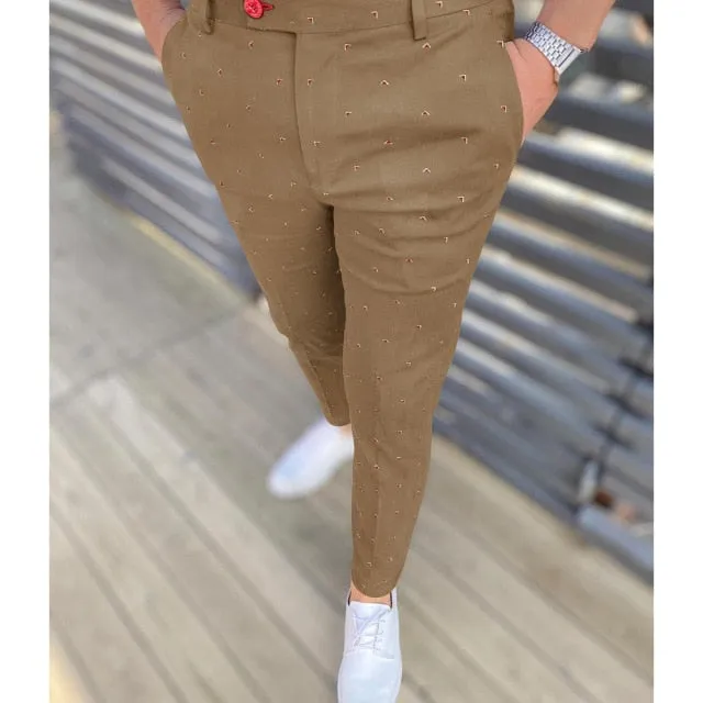 Men Casual Slim Fit Straight Pants