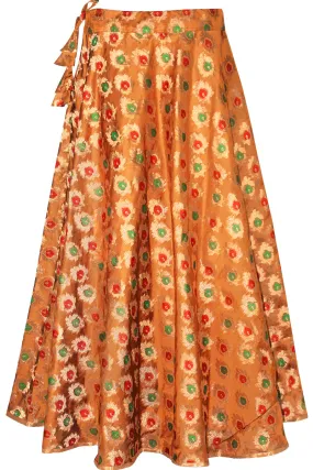 Multi Color Leaf zari Embroidered Banarasi Chanderi Silk Lehenga