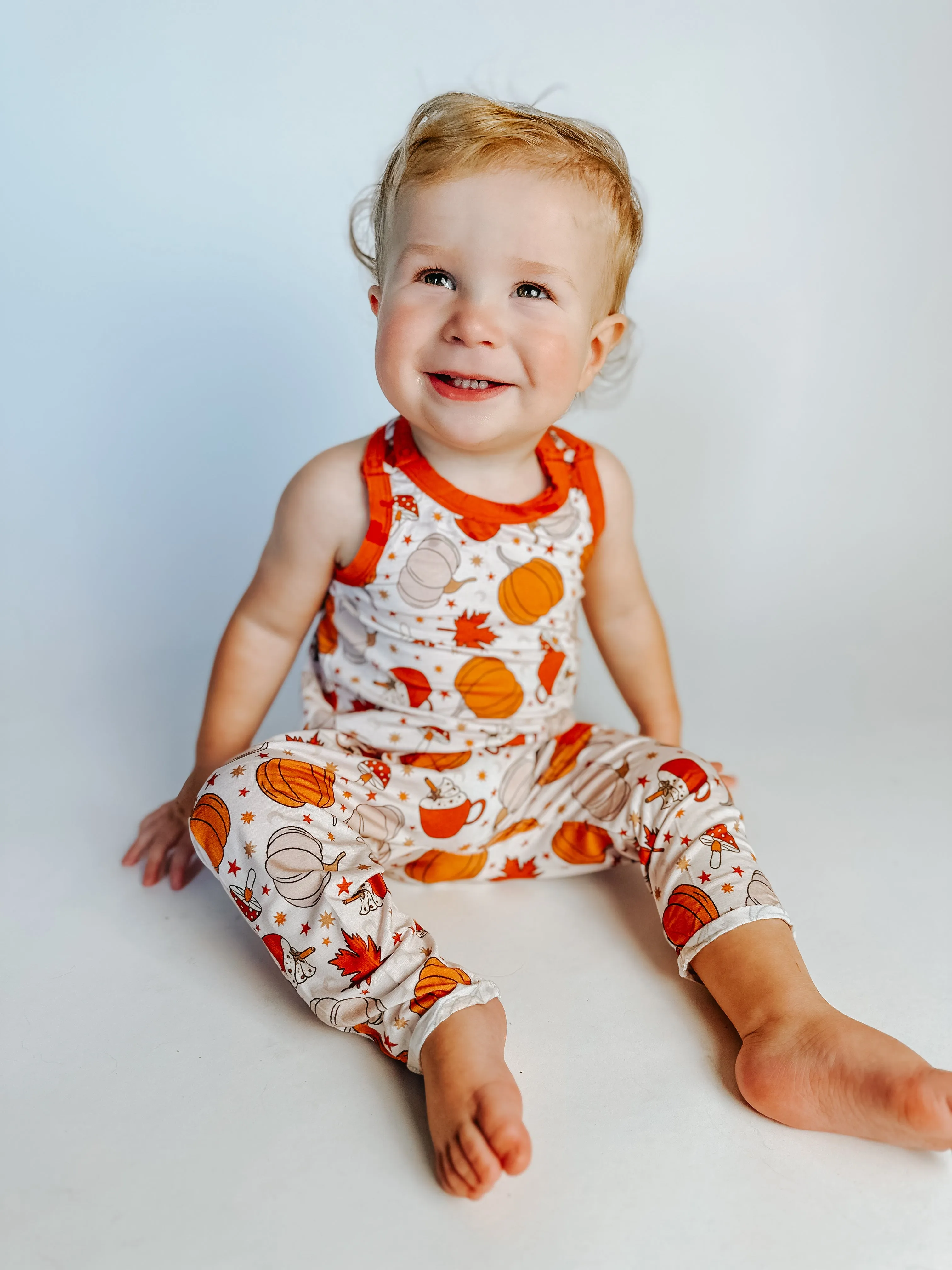 Pumpkin Spice Racerback Pocket Romper