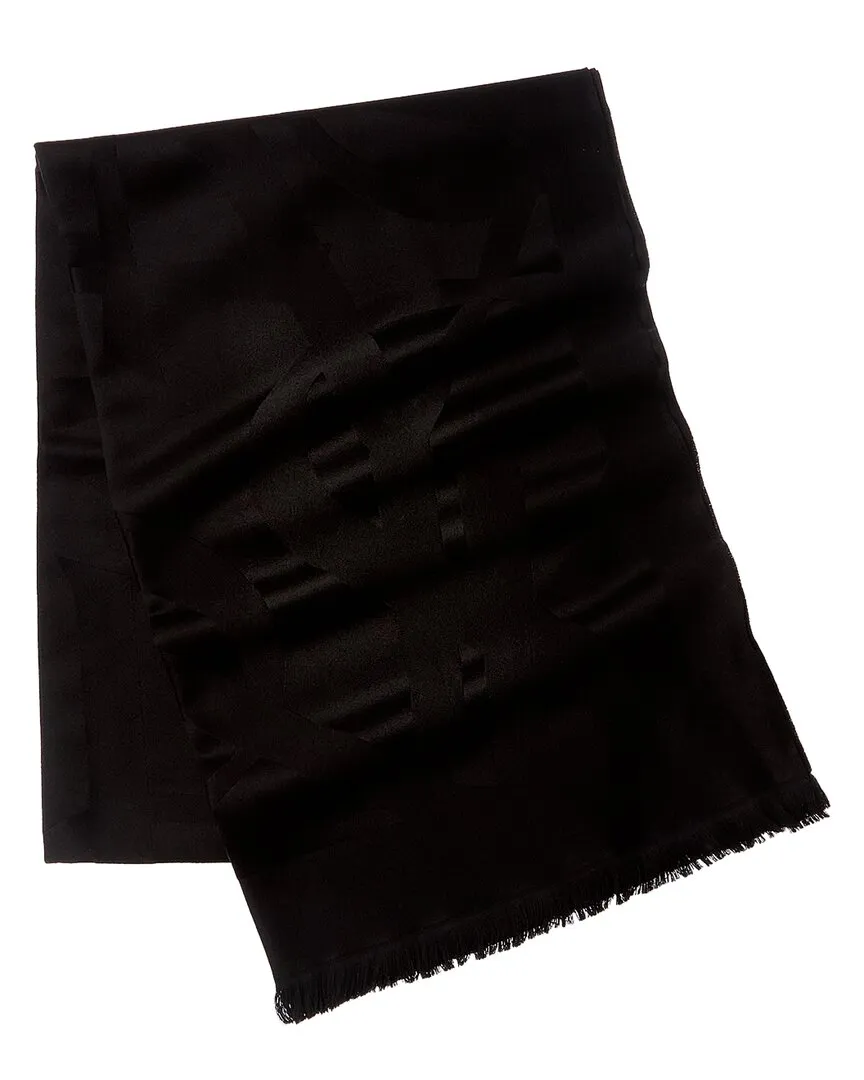 Saint Laurent Cassandre Jacquard Wool Scarf