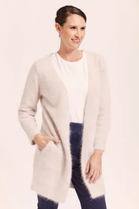 See Saw - Angora Blend L/L Cardi Oatmeal | SW1044