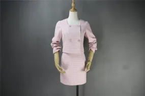 Tailor Made Tweed Square Neck Small Check Blazer   Skirt Suit for Women