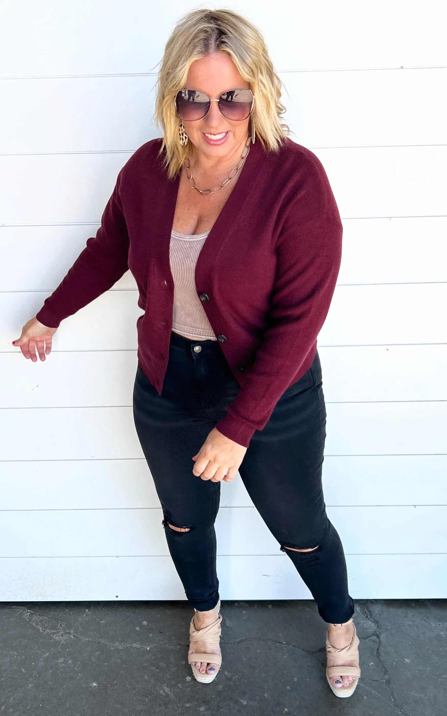 Viscose Button Up Knit Cardigan - Part 2 - Final Sale